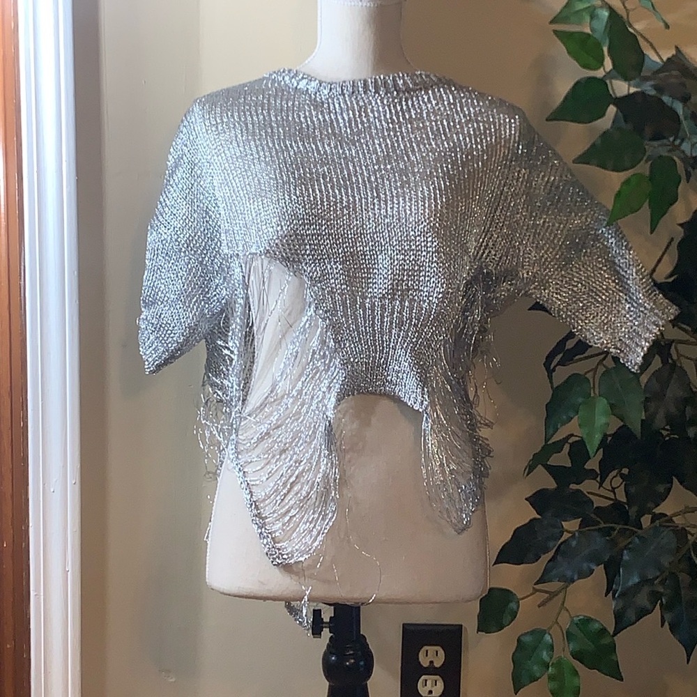 Silver metallic tunic